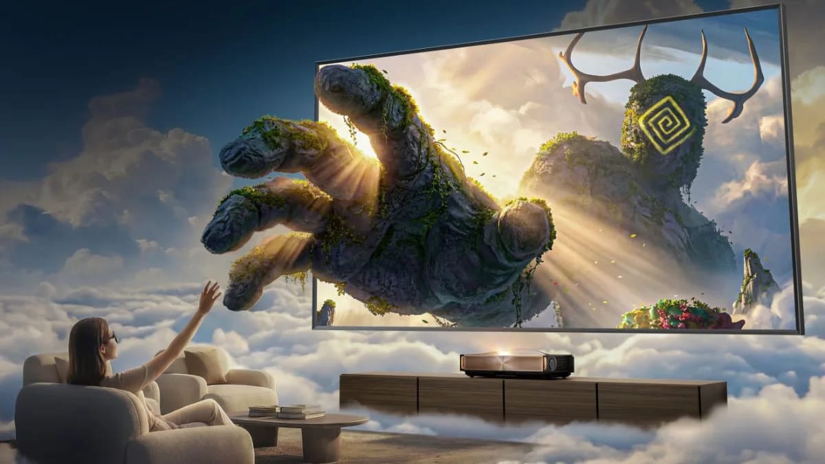 3D-Filmszene auf der großen Leinwand