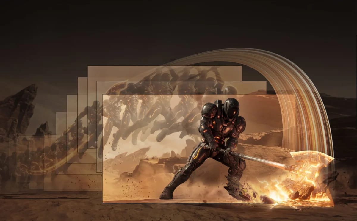Gaming-Szene auf großem Projektionsbild
