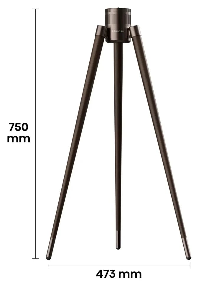 Maße des Hisense SG9S: 750 mm hoch, 473 mm Standbreite