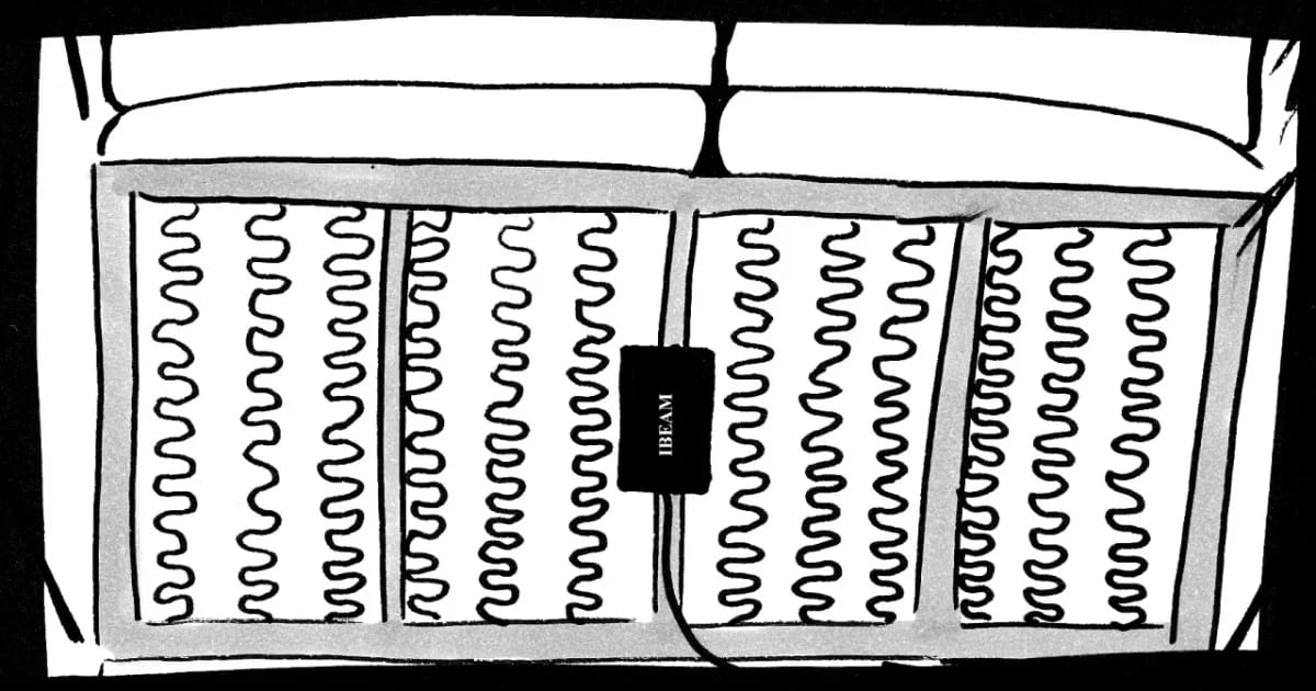 Zeichnung von IBEAM: VT-200 unter einem Sofa montiert