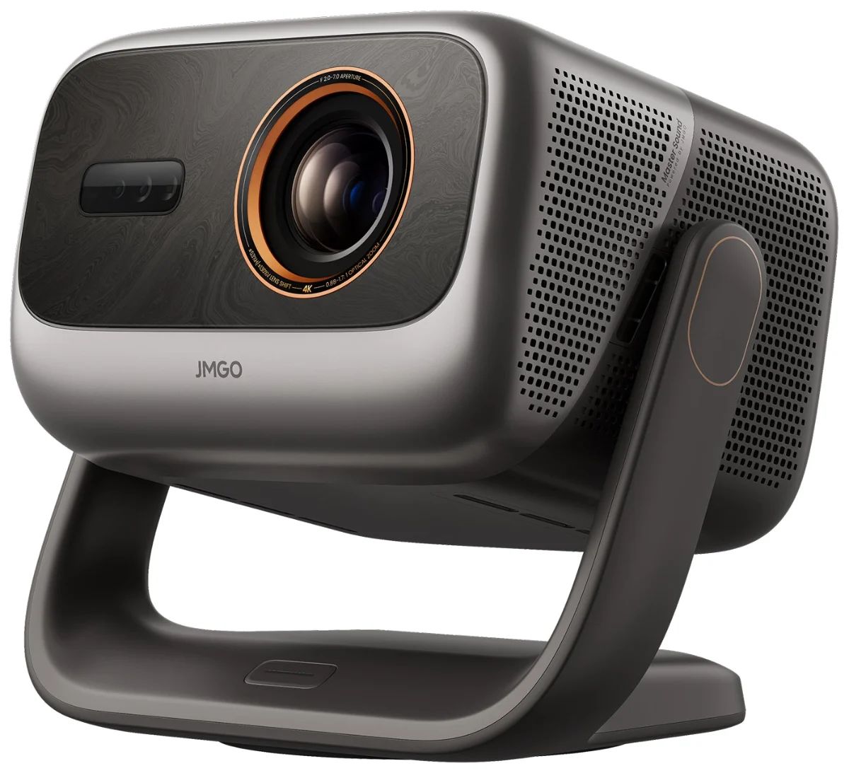 JMGO IRIS Ultra Max 4K-Triple-Laser-Beamer schräg von vorn