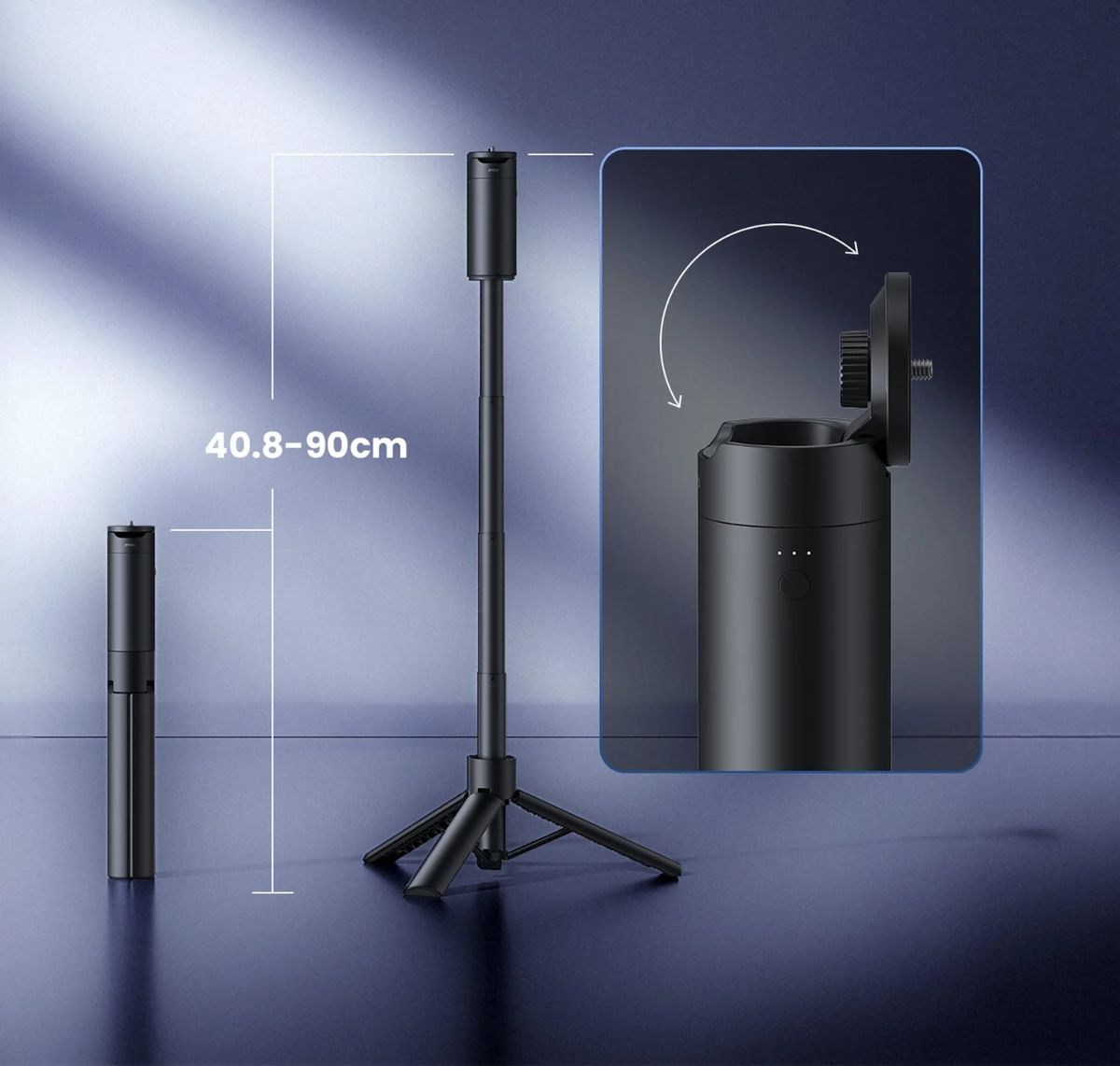 JMGO Powerbank-Ständer mit Höhe von 40,8 bis 90 cm.