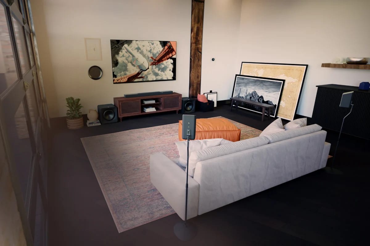 Klipsch Flexus Core 300 im Wohnzimmer unter dem Fernseher