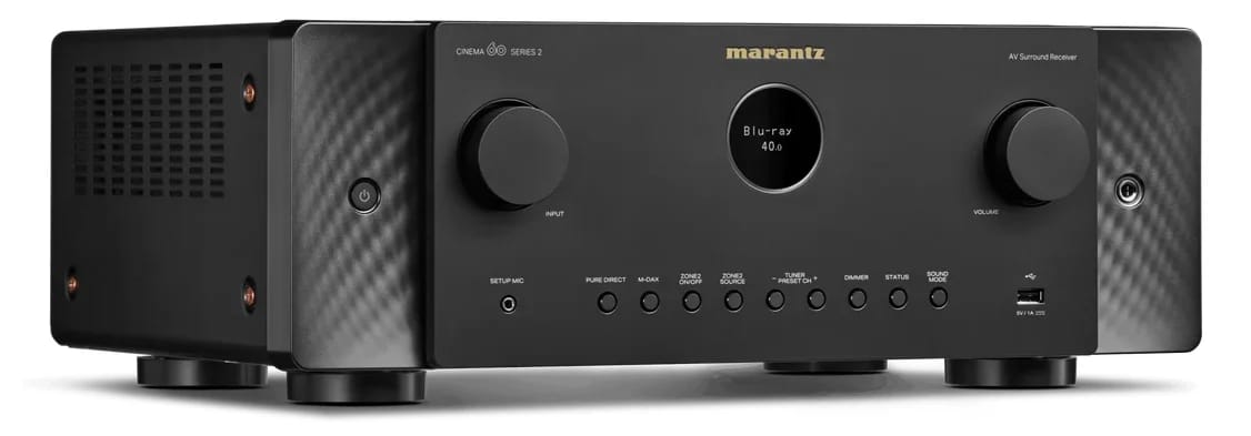 Marantz CINEMA 60 DAB SERIE 2 AV-Receiver in Schwarz, schräg von rechts vorn