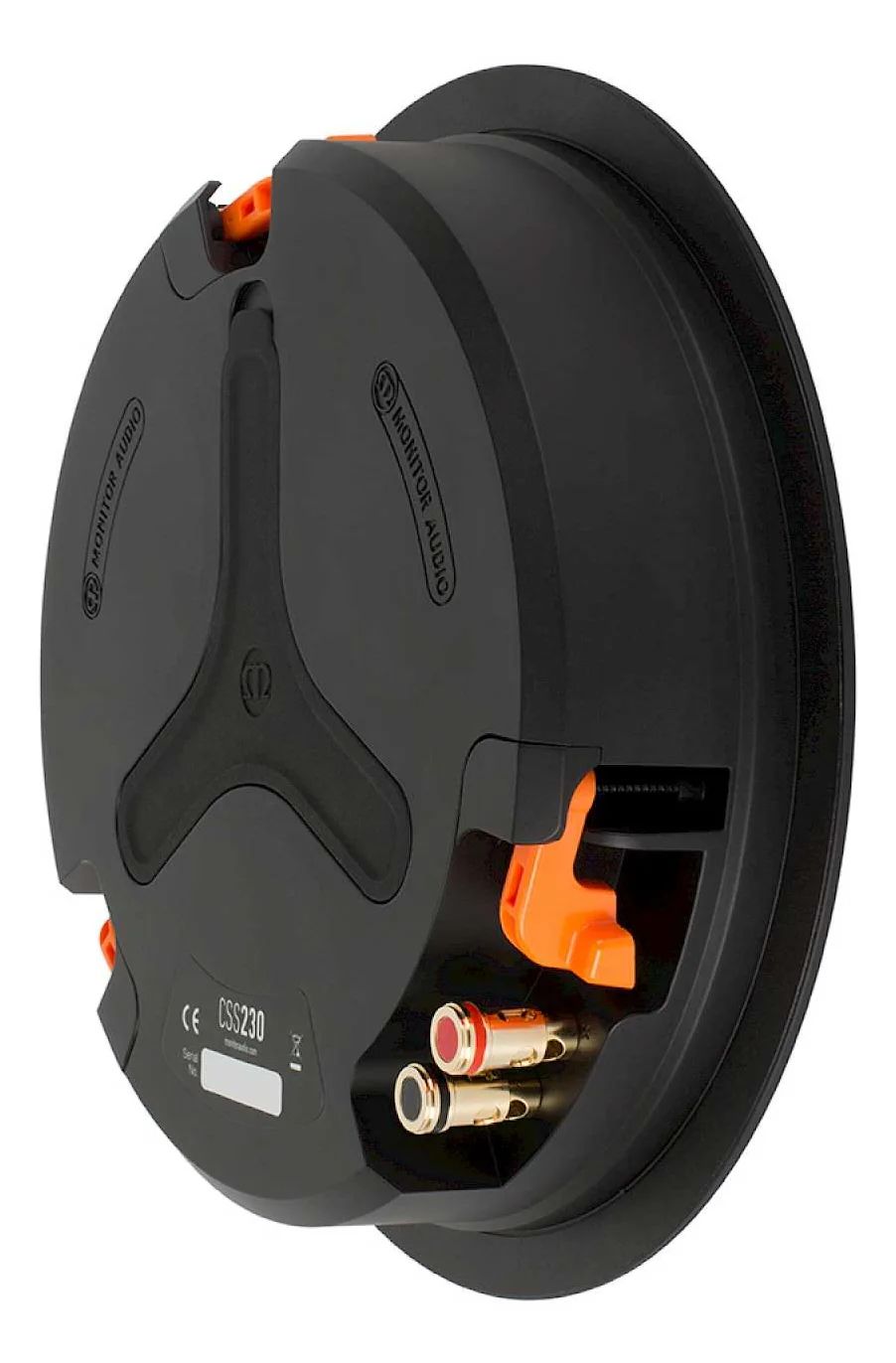 Rückseite des Monitor Audio CSS230 mit Rückkammer