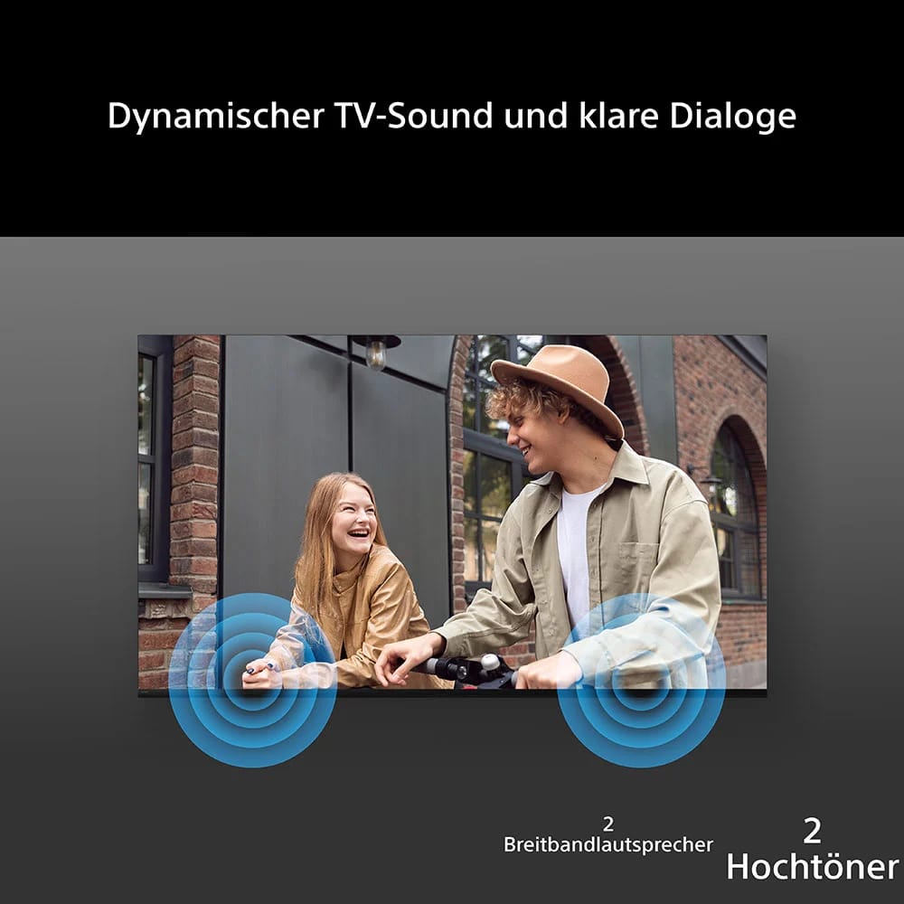 Dynamischer TV-Sound und klare Dialoge mit Breitbandlautsprechern und Hochtönern.