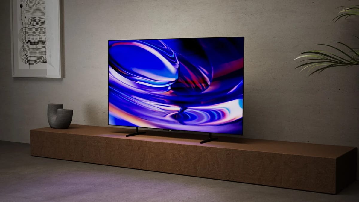 Sony BRAVIA 6 OLED TV auf einem Lowboard im Wohnzimmer.