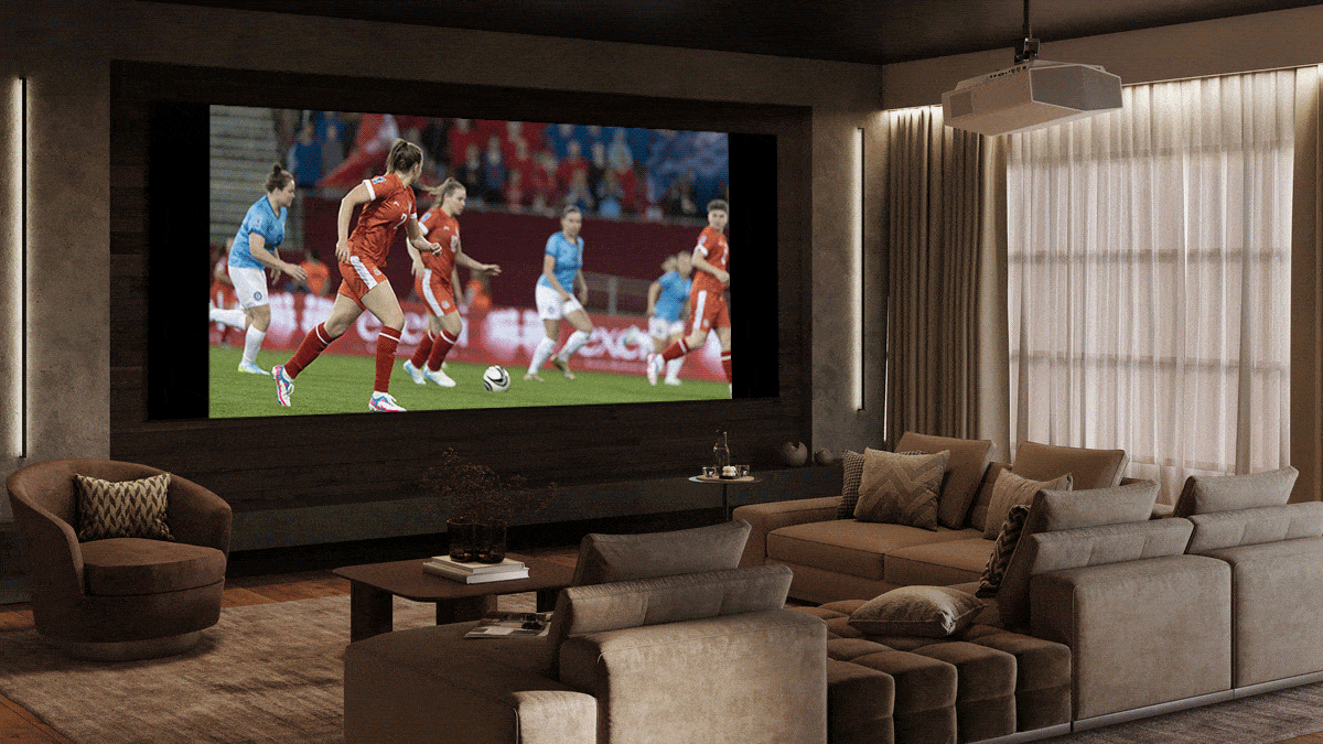 Sony BRAVIA Projektor 7 mit Aspect Ratio Scaling: Wechsel zwischen 16:9 und 2,35:1 auf einer Cinemascope-Leinwand
