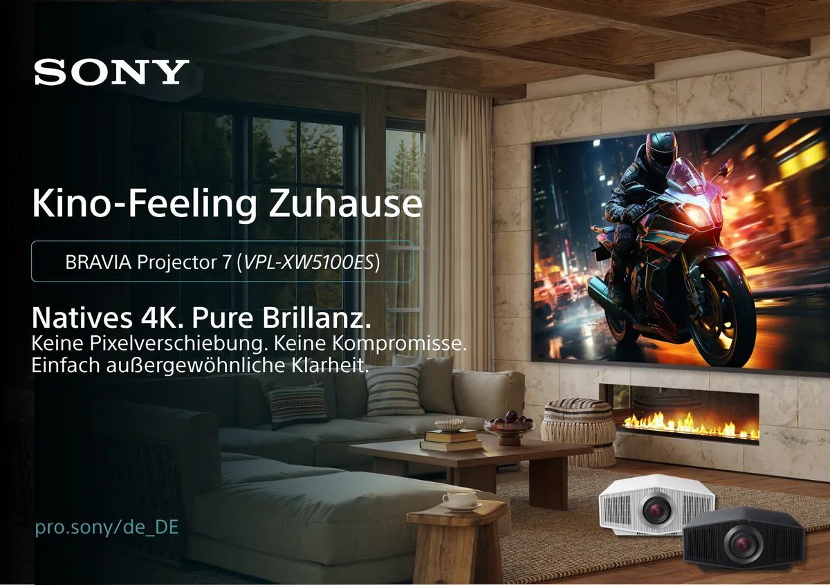 Sony BRAVIA Projektor 7 Werbemotiv: natives 4K ohne Pixelverschiebung