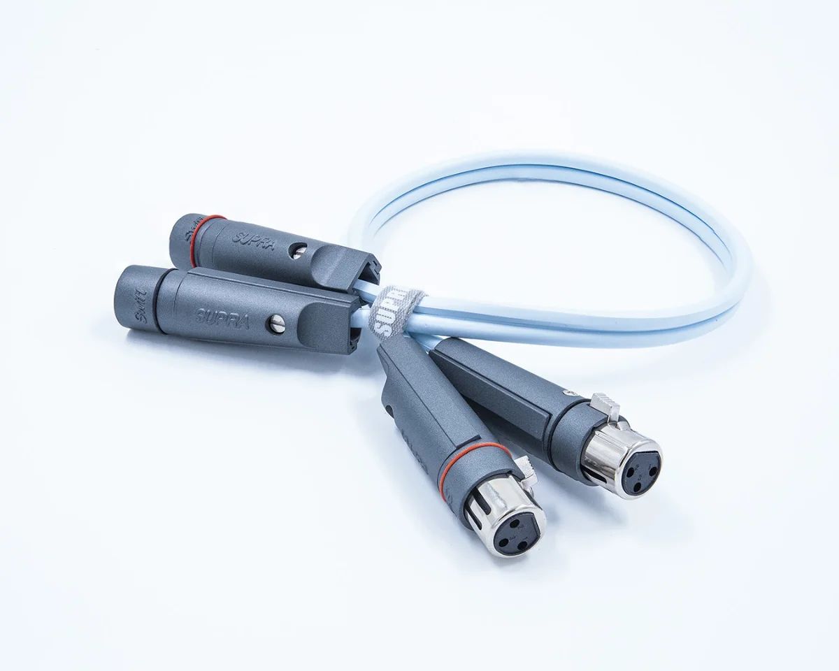 Supra DUAL 2XLR-2XLR symmetrisches XLR-Kabelpaar in Eisblau