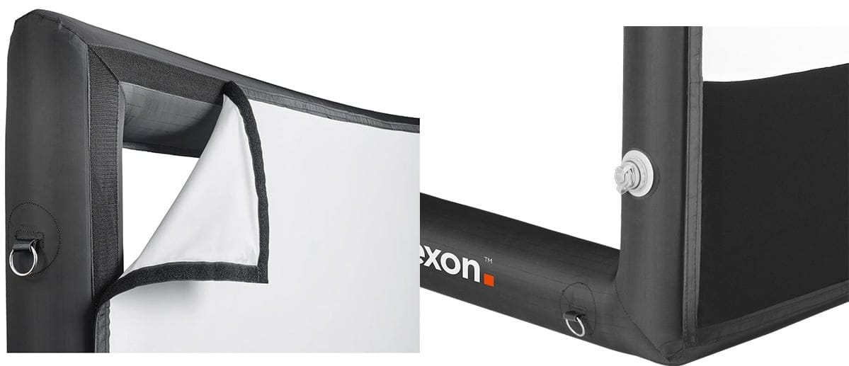 Aufblasbare Leinwand mit abnehmbarem Tuch.