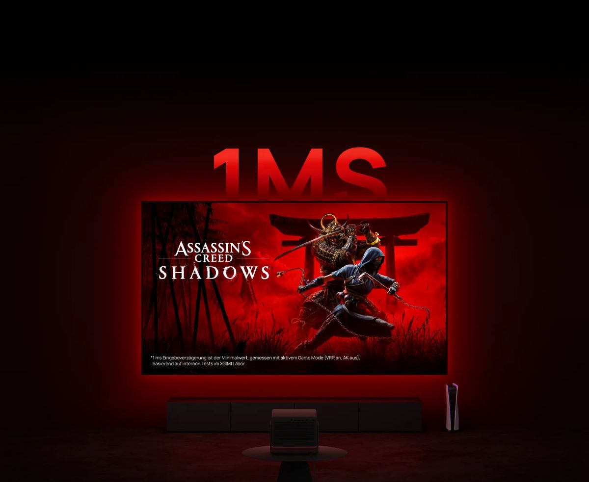 XGIMI HORIZON 20 Max beim Gaming mit geringer Eingabeverzögerung