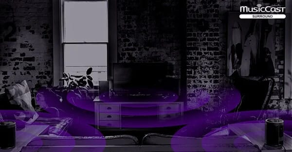 Wohnraum mit kabellosen MusicCast-Rücklautsprechern