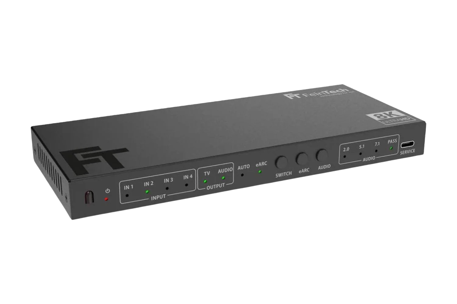 B-Ware: FeinTech SW411 HDMI 2.1 Switch 4 In 1 Out mit HDMI Audio Extractor  