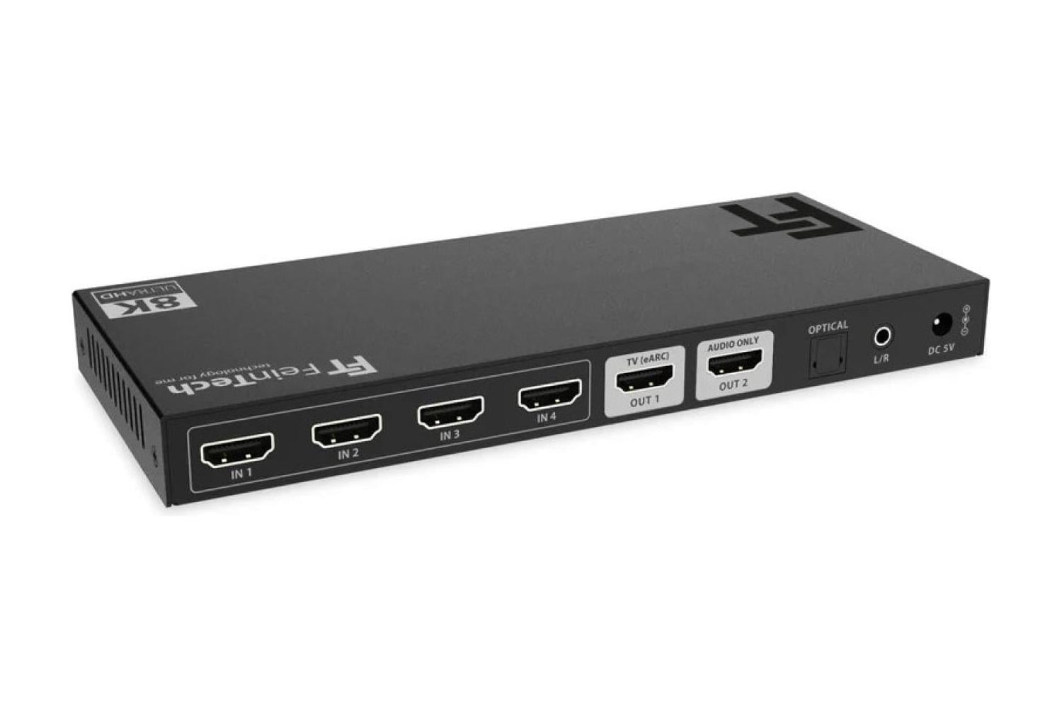 FeinTech SW411 HDMI 2.1 Switch 4 In 1 Out mit HDMI Audio Extractor