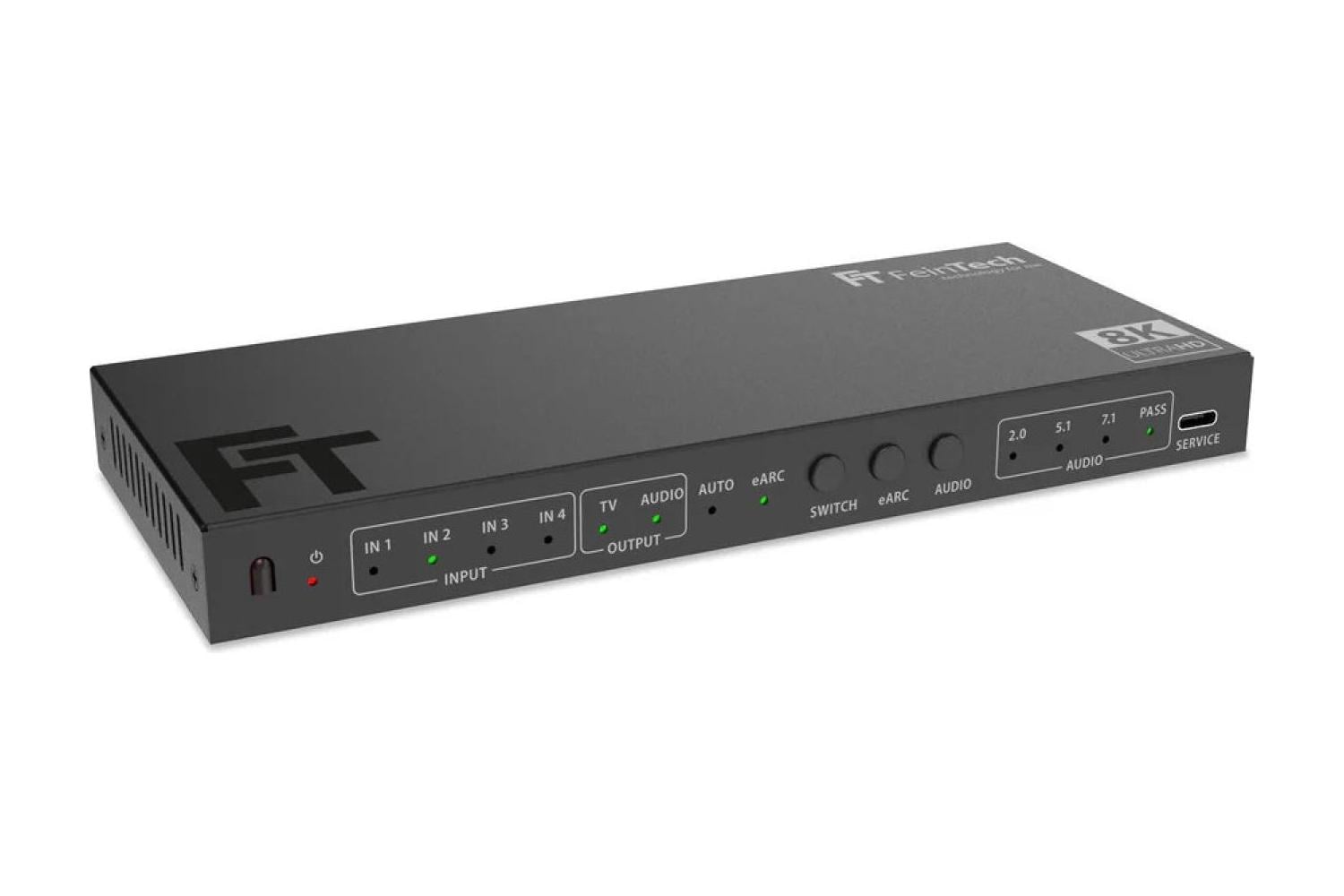 FeinTech SW411 HDMI 2.1 Switch 4 In 1 Out mit HDMI Audio Extractor