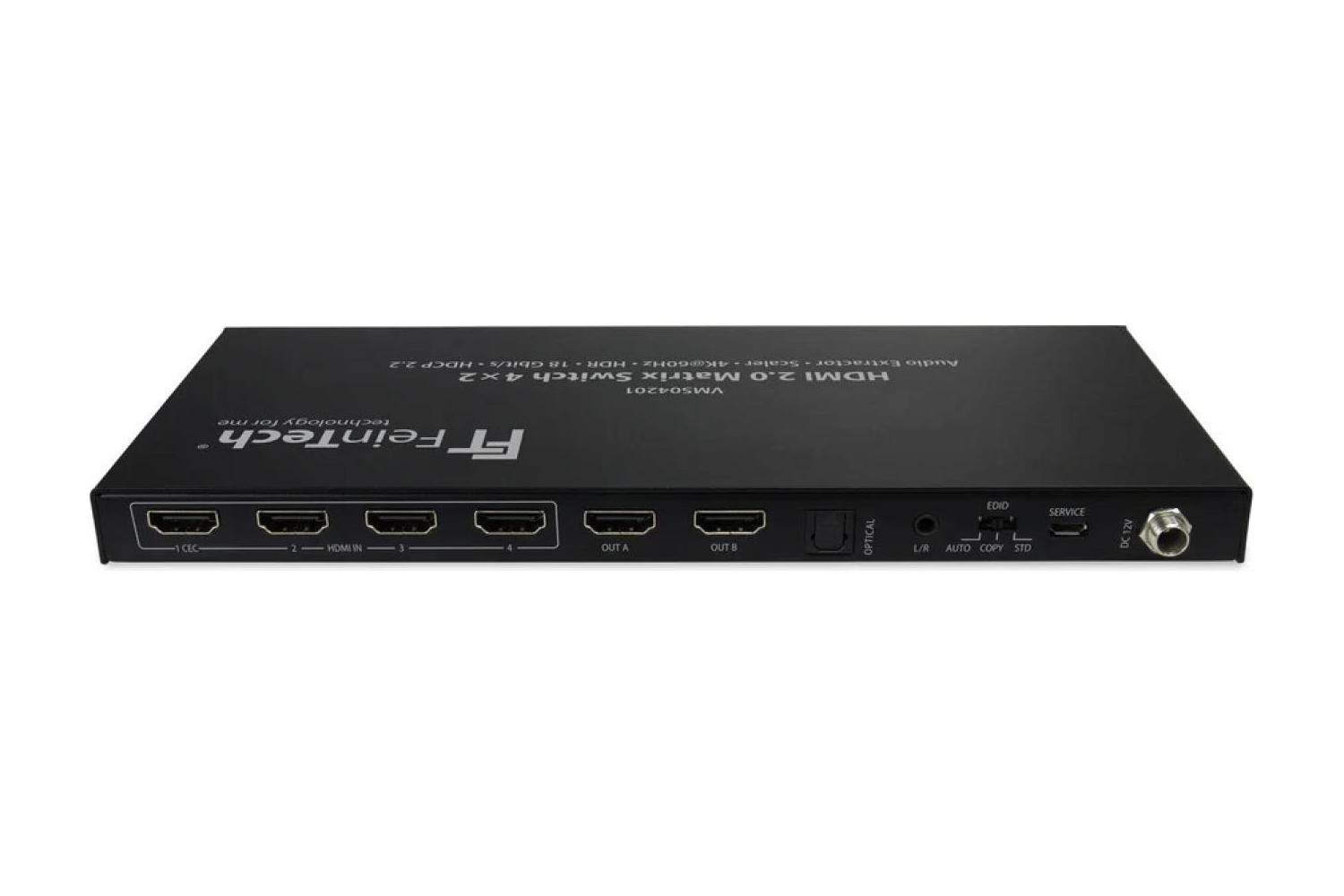 FeinTech VMS04201 HDMI Matrix Switch 4 In 2 Out mit Audio Extractor