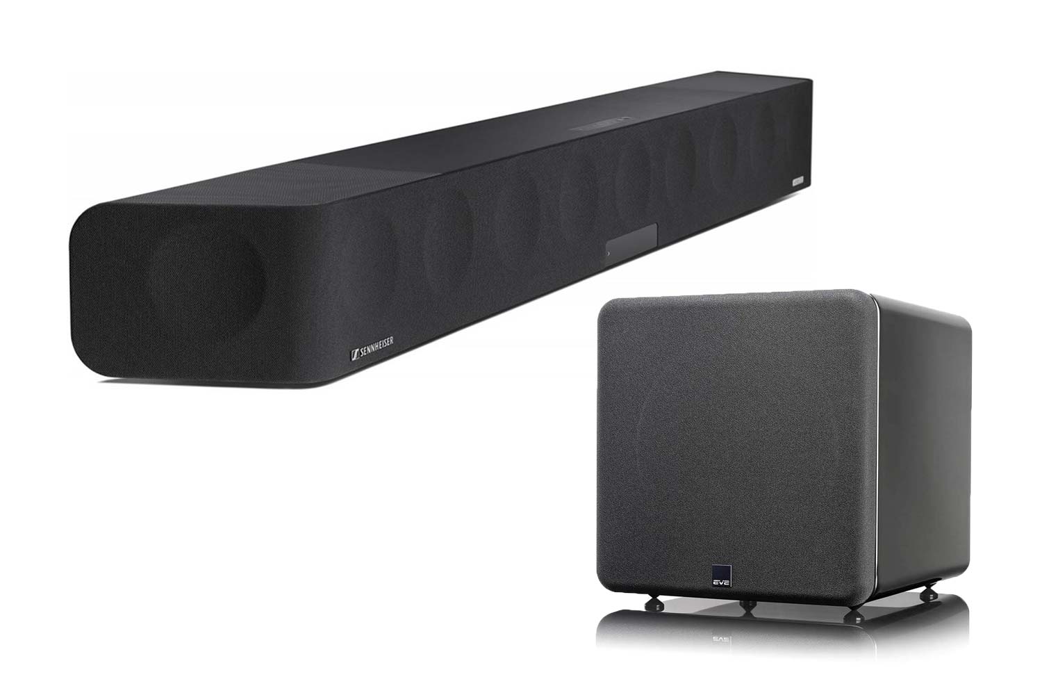 Sennheiser Ambeo Soundbar Max und SVS SB-2000 Pro Subwoofer - Hochglanz schwarz