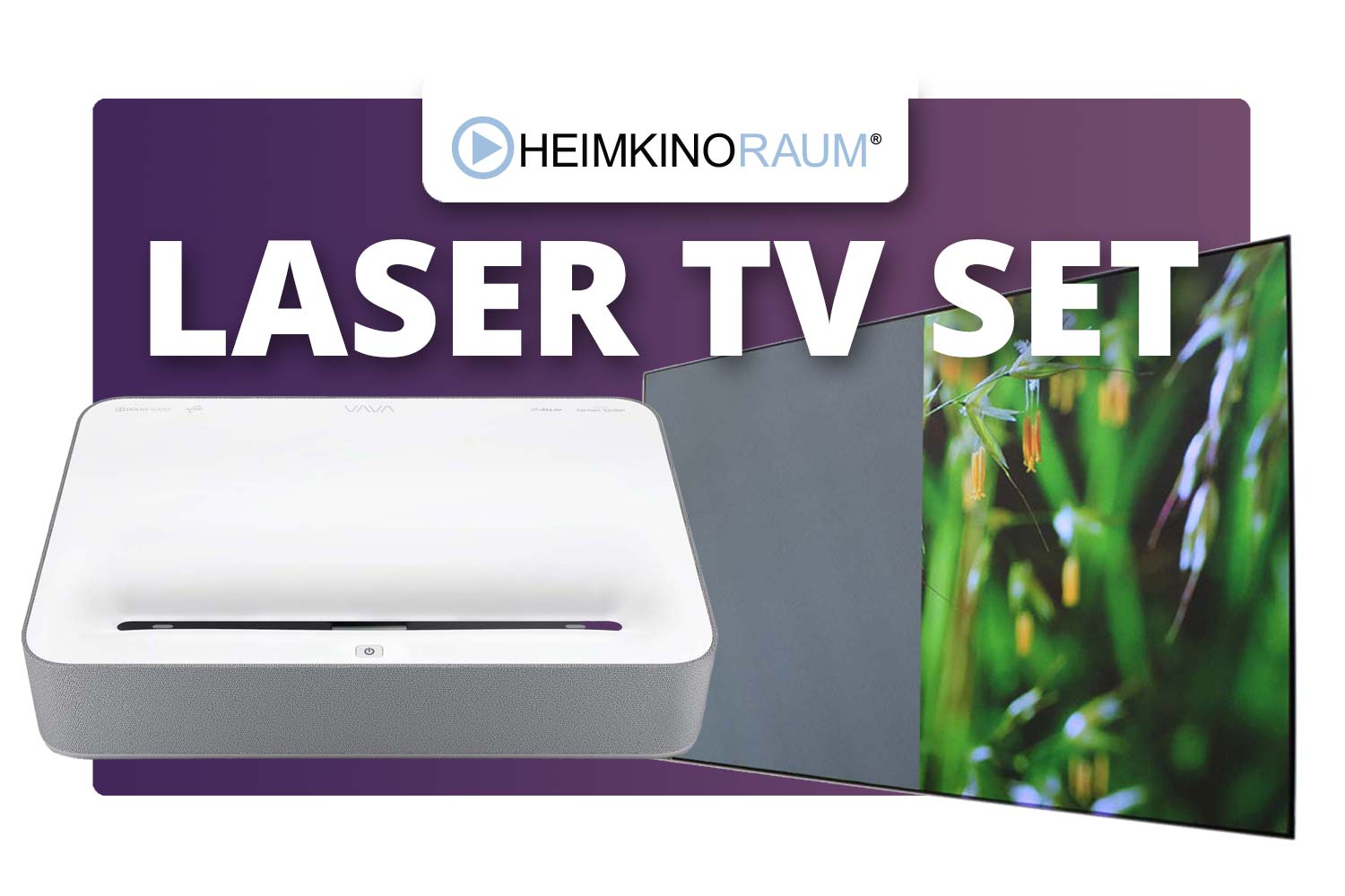 HEIMKINORAUM Laser TV Set - 100 Zoll - VAVA 4K Laser TV und Elite Screens CLR Rahmenleinwand