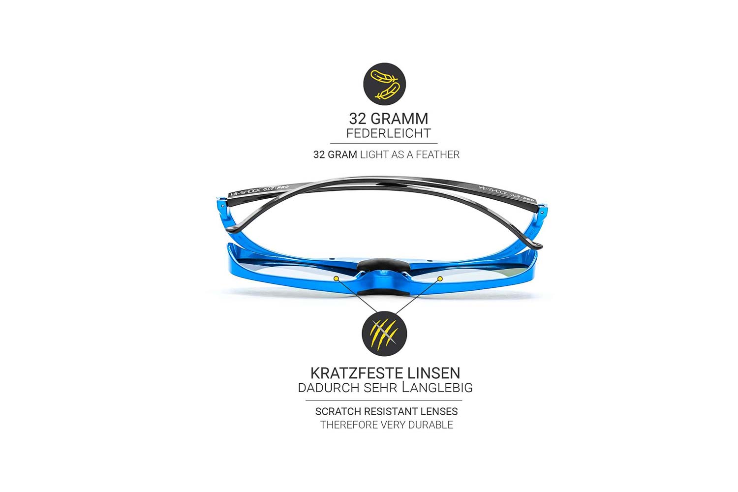 Hi-Shock 3D Brille DLP Pro Blue Heaven unten