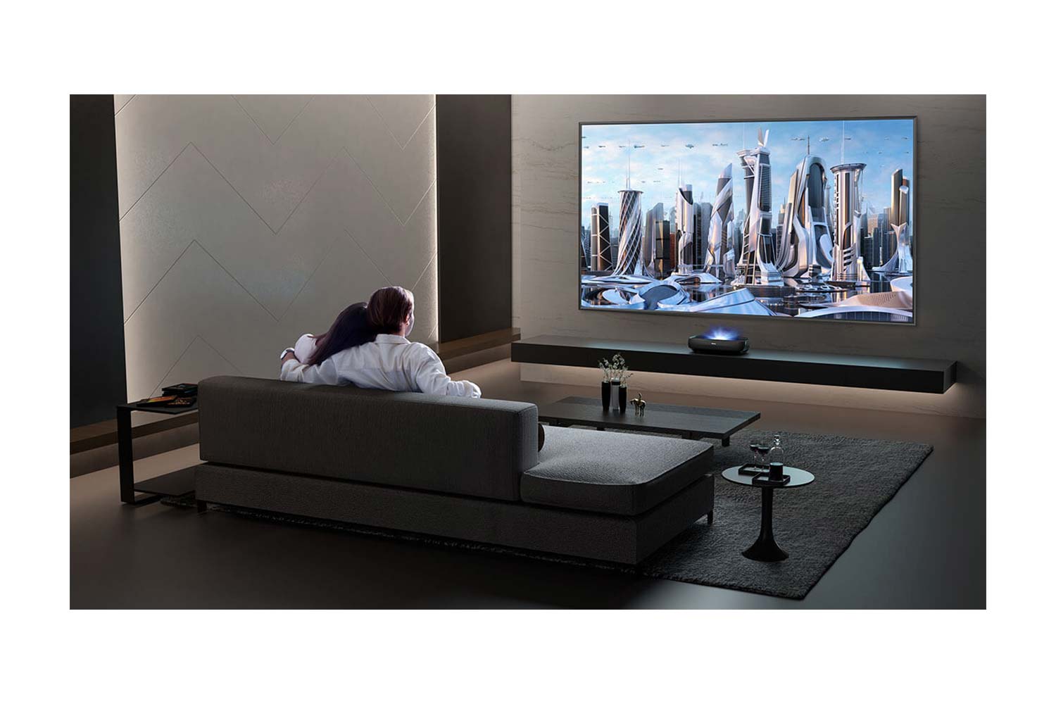 Hisense 100L9G-D12 TriChroma Laser TV Wohnzimmerintegration