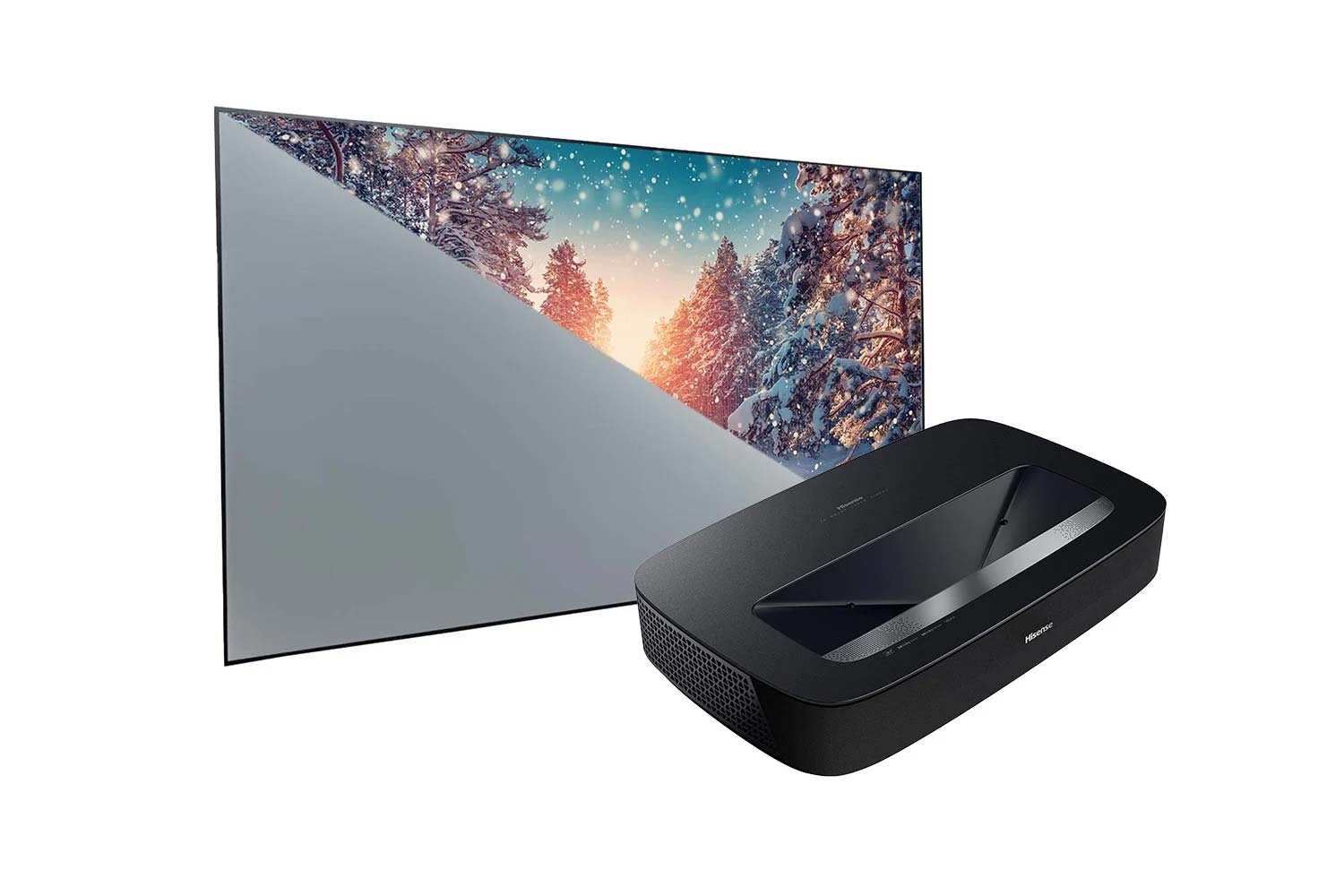 Set: Hisense PL1 Laser TV mit 120 Zoll LumaScreens CLR Leinwand - HEIMKINORAUM Edition