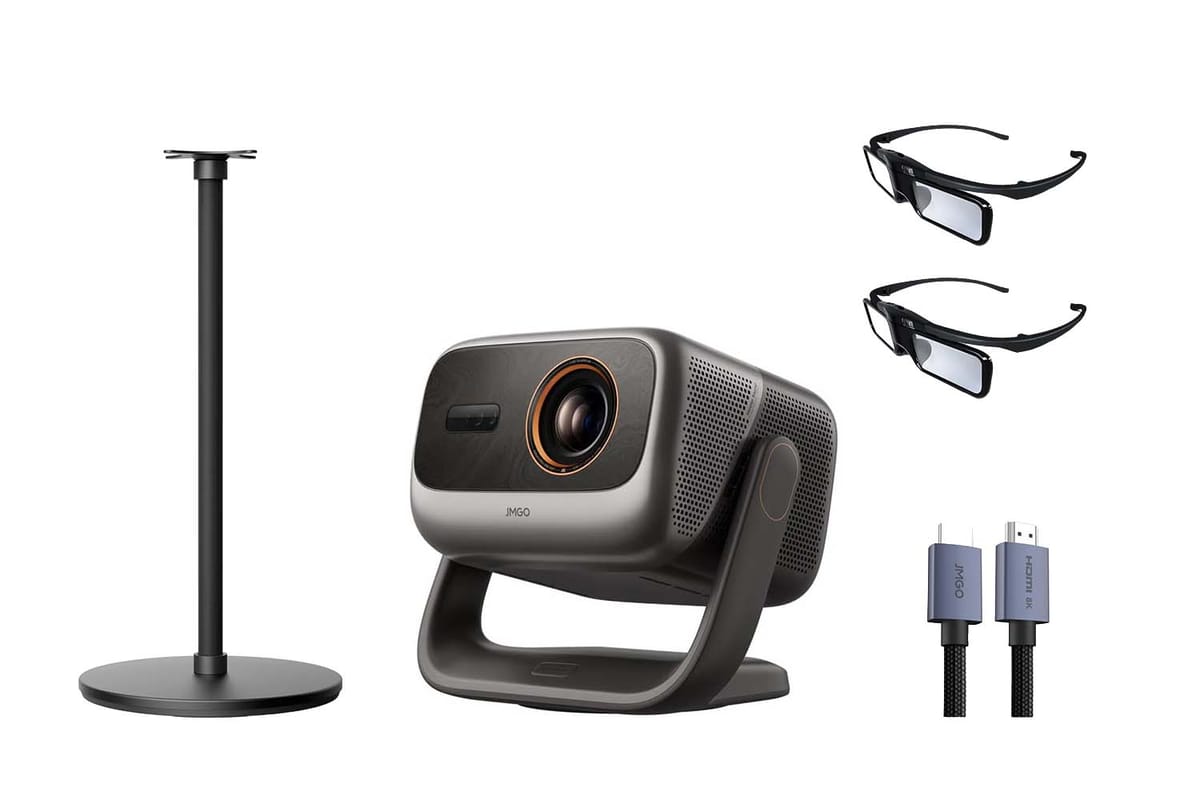 Set: JMGO IRIS Ultra Max Beamer + Bodenständer + 2x 3D Brillen + HDMI 2.1 Kabel