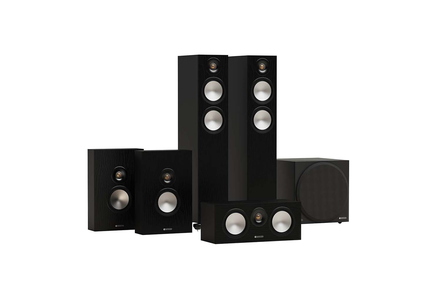 Monitor Audio Bronze Cinema 300 7G W12 - 5.1 Lautsprecher Set - Schwarz