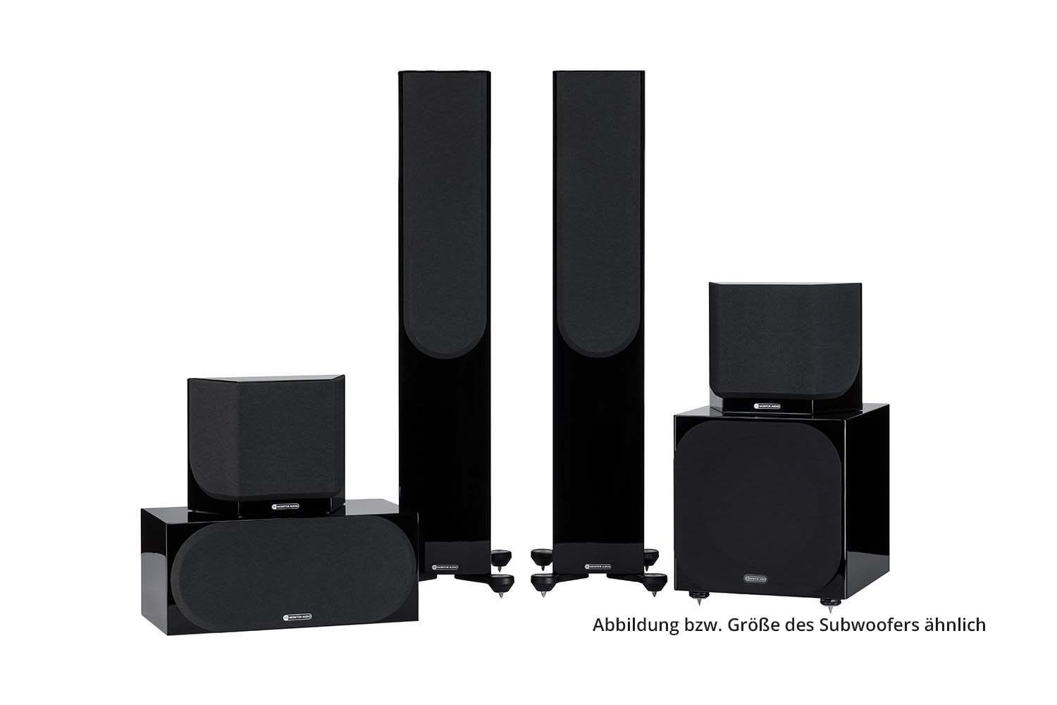 Monitor Audio Silver Cinema 300 7G W10 - 5.1 Lautsprecher Set - Hochglanz schwarz
