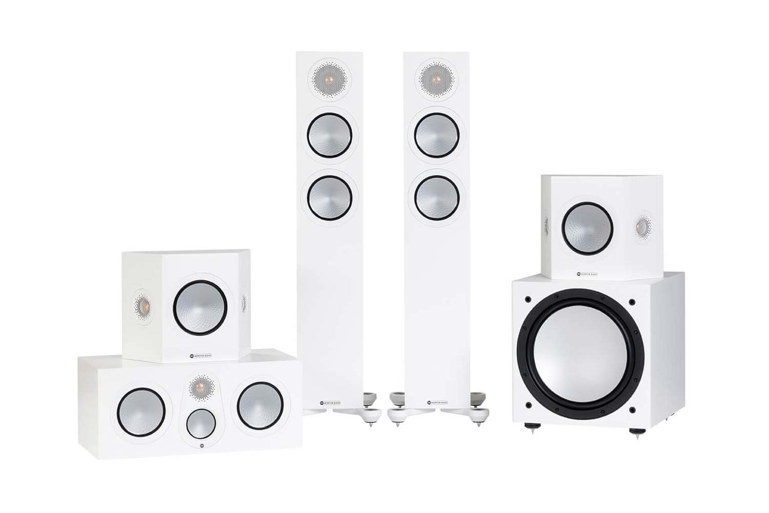 Monitor Audio Silver Cinema 200 7G 5.1 Lautsprecher Set - Satin Weiß