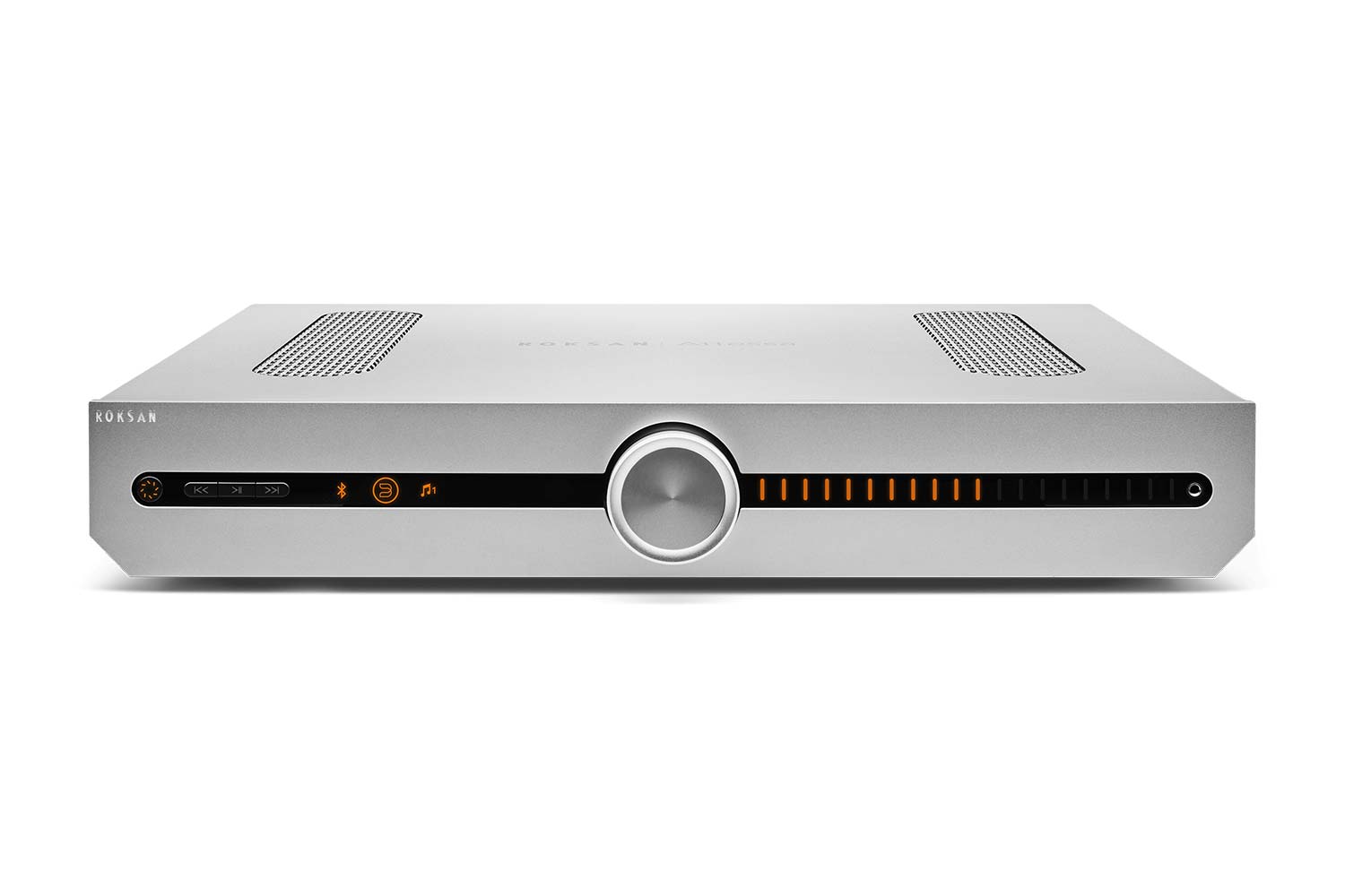 Roksan Attessa Streaming-Vollverstärker in silber