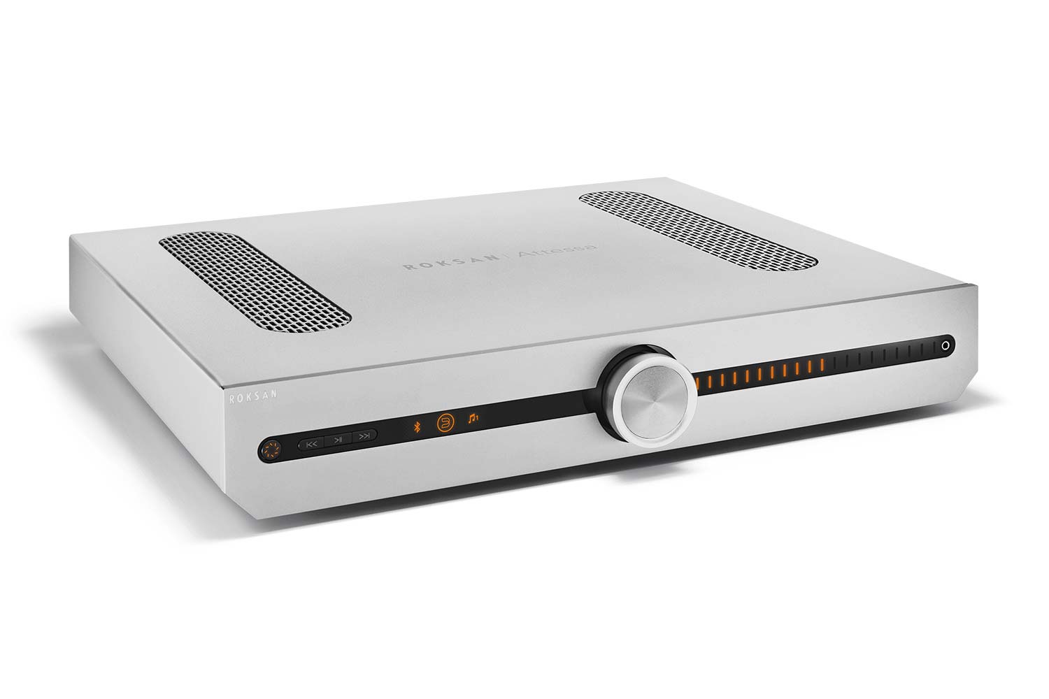 Roksan Attessa Streaming-Vollverstärker in silber