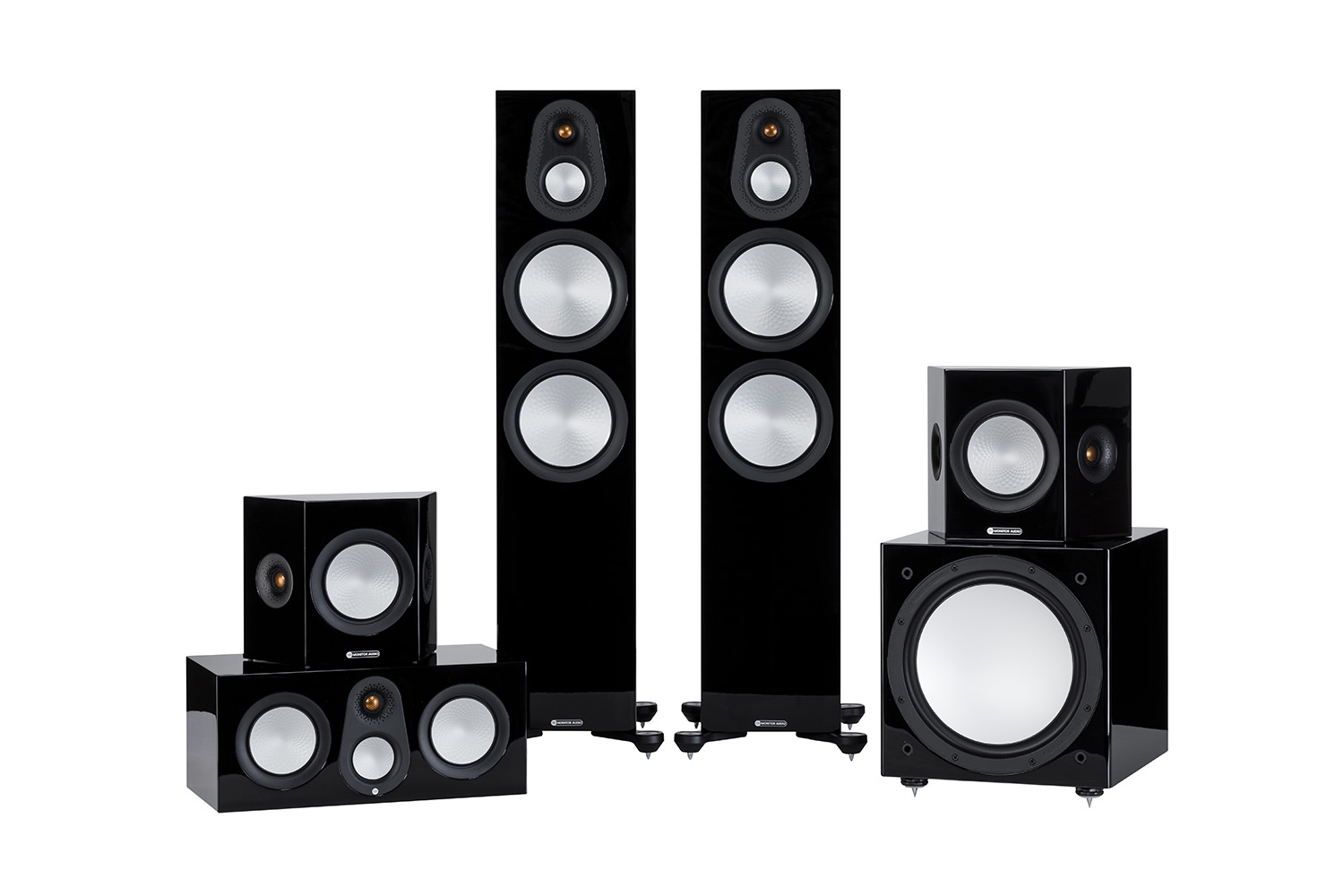 Monitor Audio Silver Cinema 500 7G 5.1 Lautsprecher Set - Hochglanz schwarz