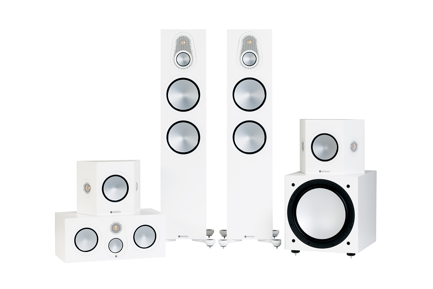 Monitor Audio Silver Cinema 500 7G 5.1 Lautsprecher Set - Seidenmatt weiss
