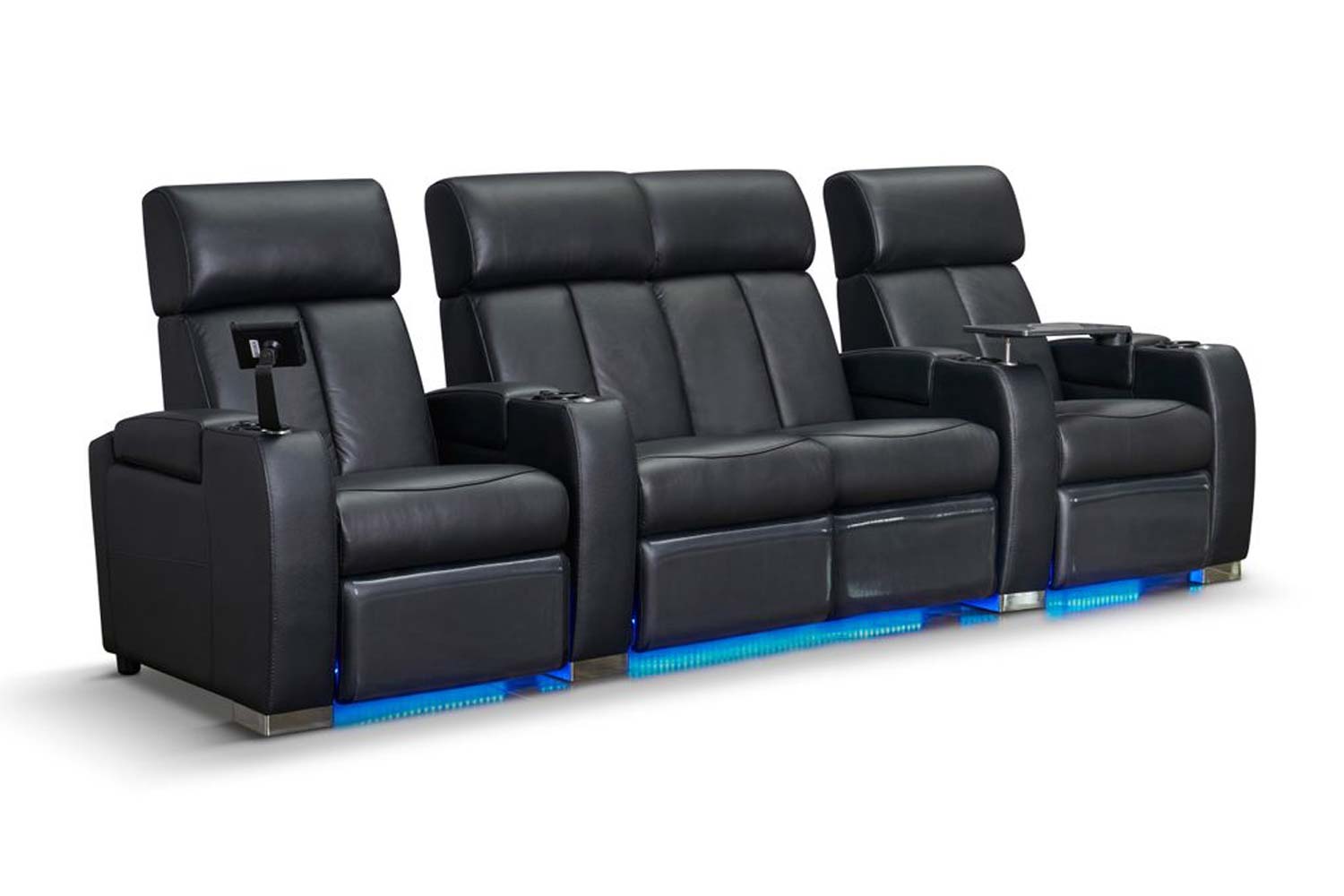 Leder, el. verstellbar, LED Becherhalter, Beleuchtung 4 Sitzer Loveseat