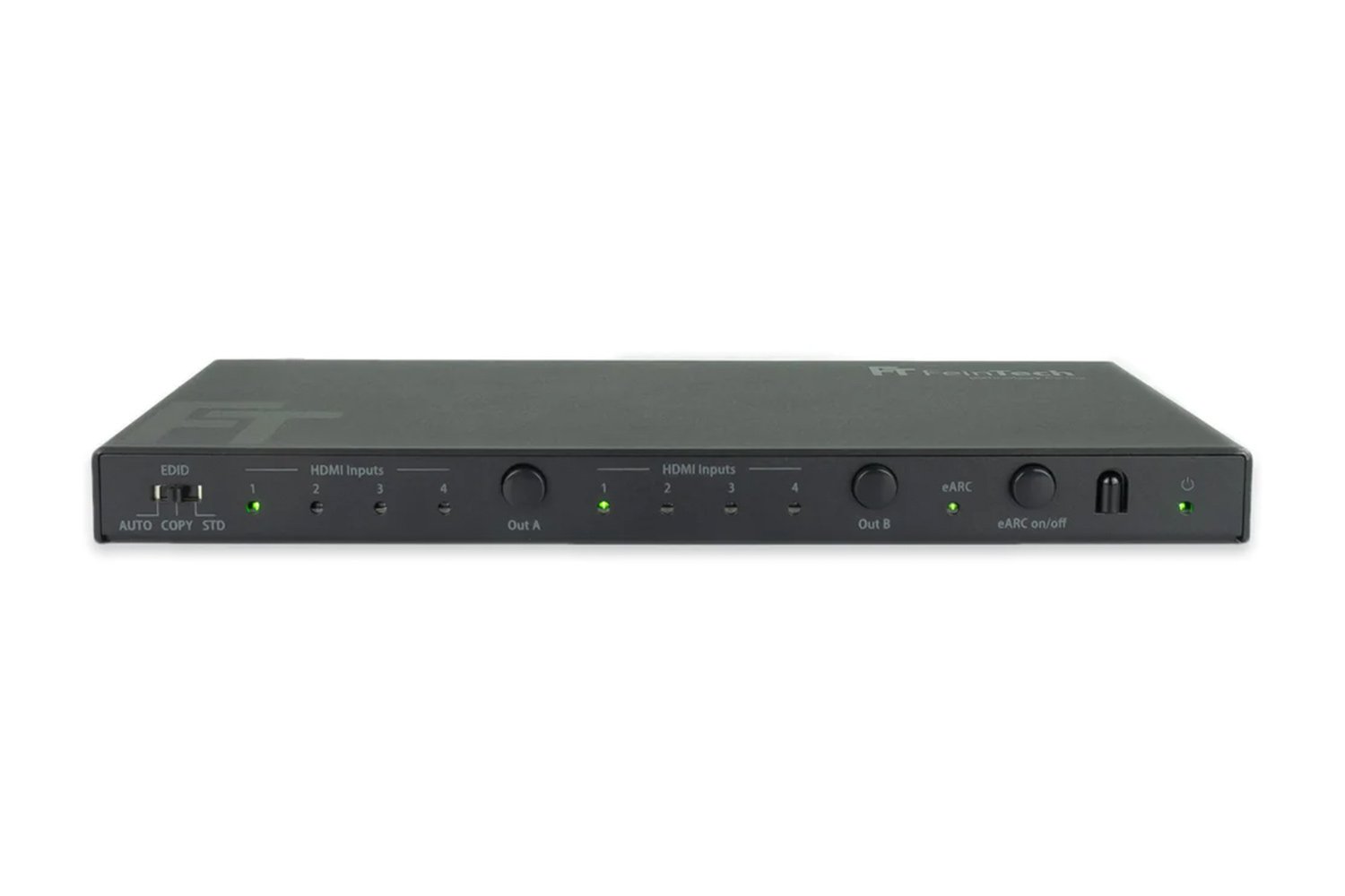 FeinTech HDMI eARC Pass Matrix 4x2 für Soundbar Front