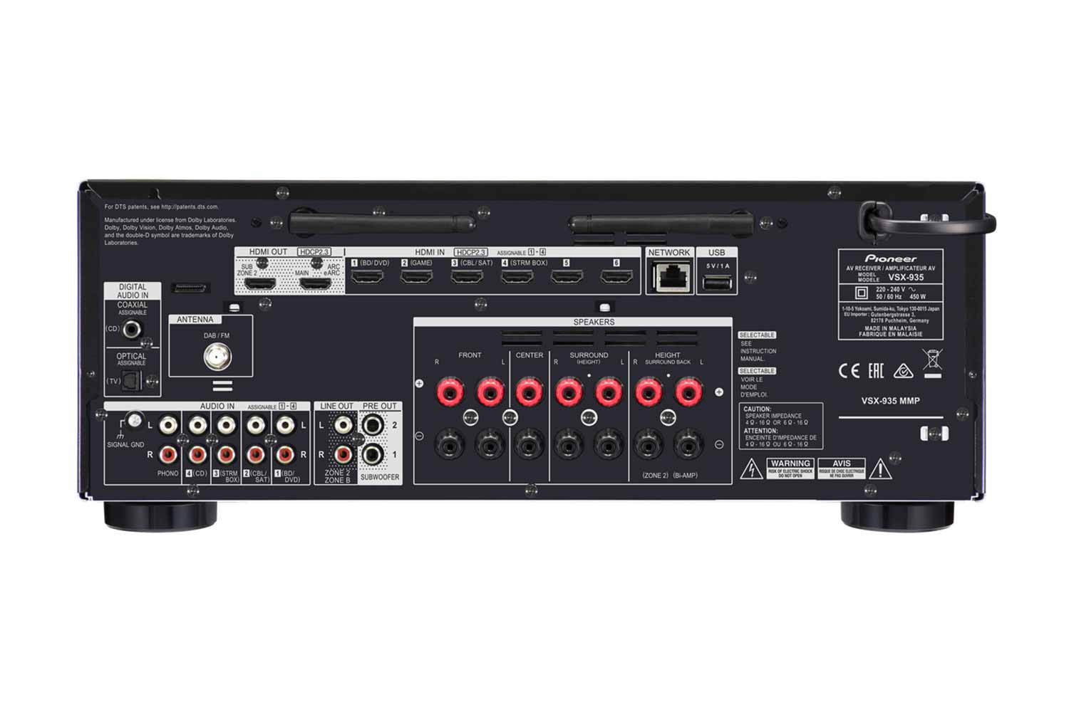 Pioneer VSX-935 Anschlüsse