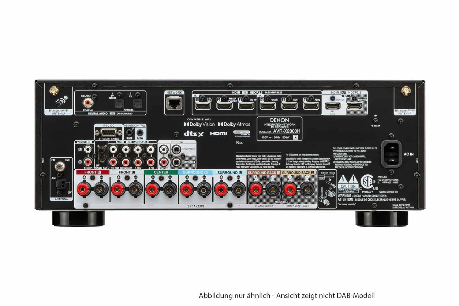 Denon X2800H Rückseite