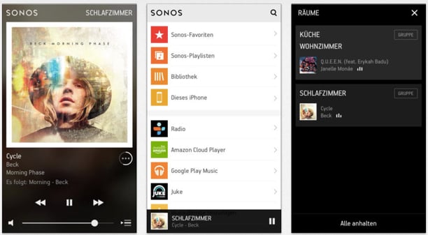 Sonos Steuerung  mit Smart-Phone