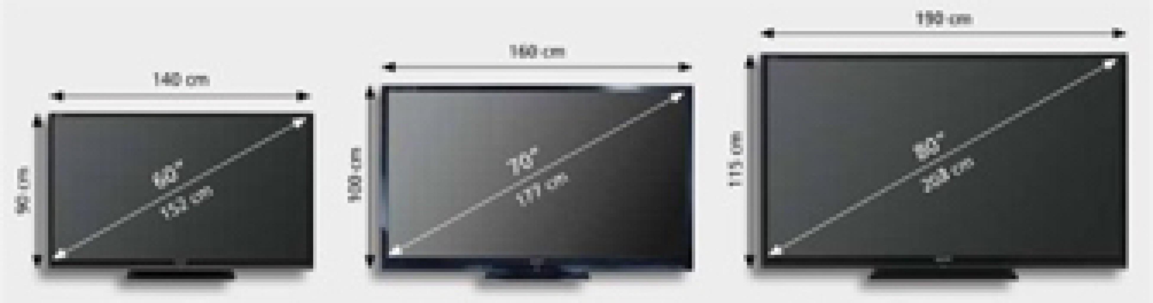 Wie groß ist ein 46 Zoll Fernseher?