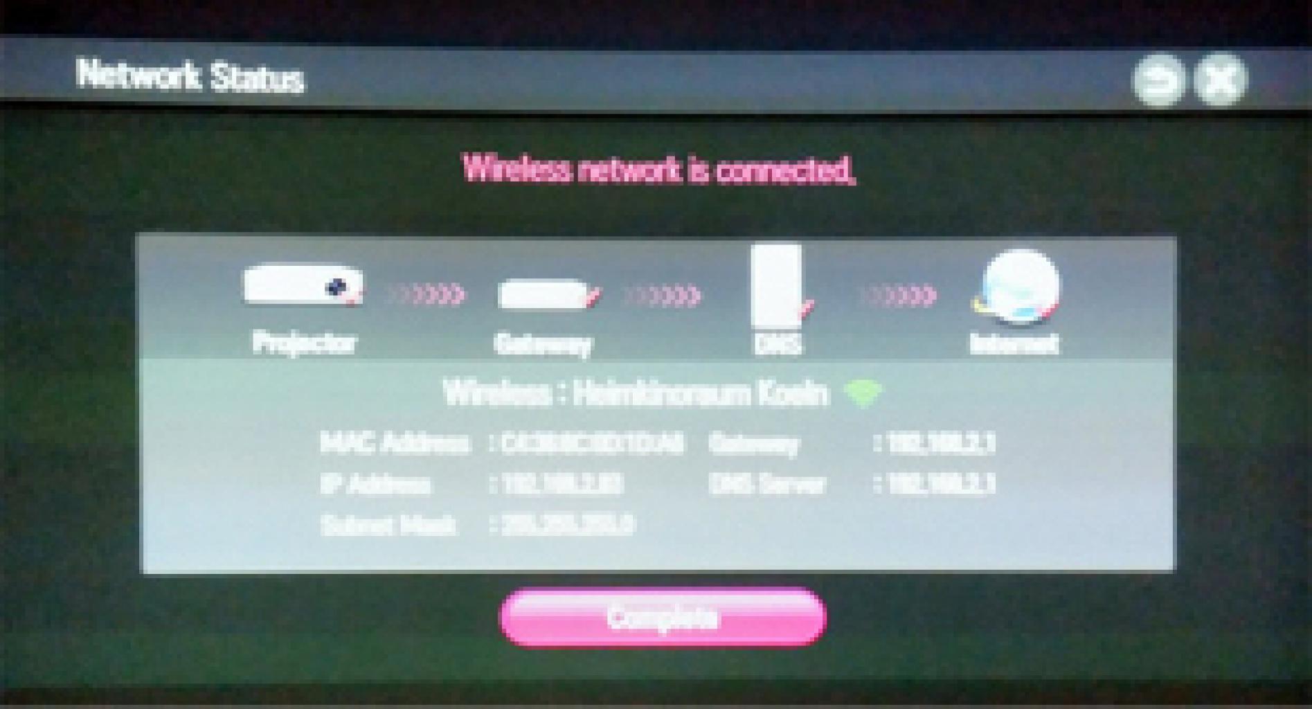 LG Largo im Netzwerk Bild