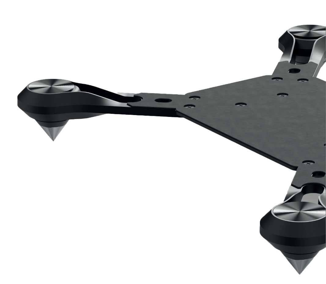 Beamer-Deckenhalterung mit verstellbaren Armen.