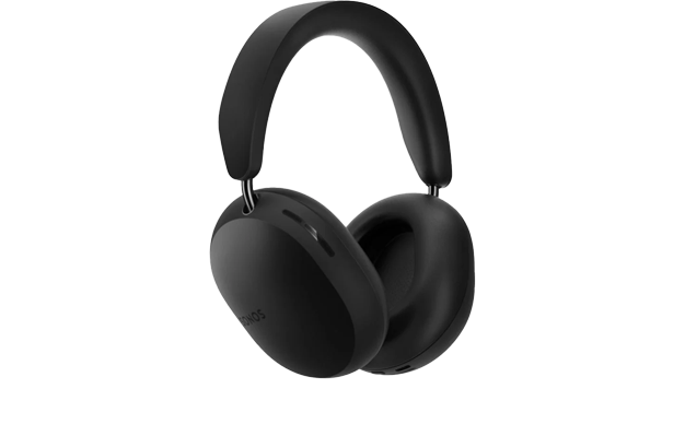 Schwarze Over-Ear-Kopfhörer mit glattem Design.